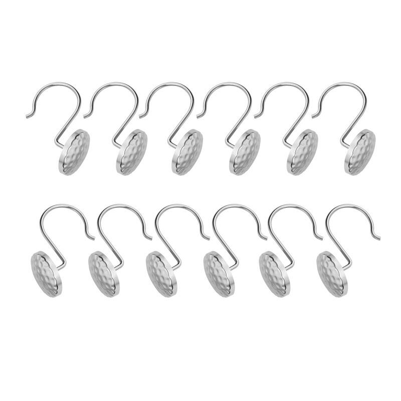 Utopia Alley Shower Rings Hooks, Shower Curtain Rings Hooks for Bathroom, Rust Resistant Shower Curtain Hooks Rings, Set of 12
