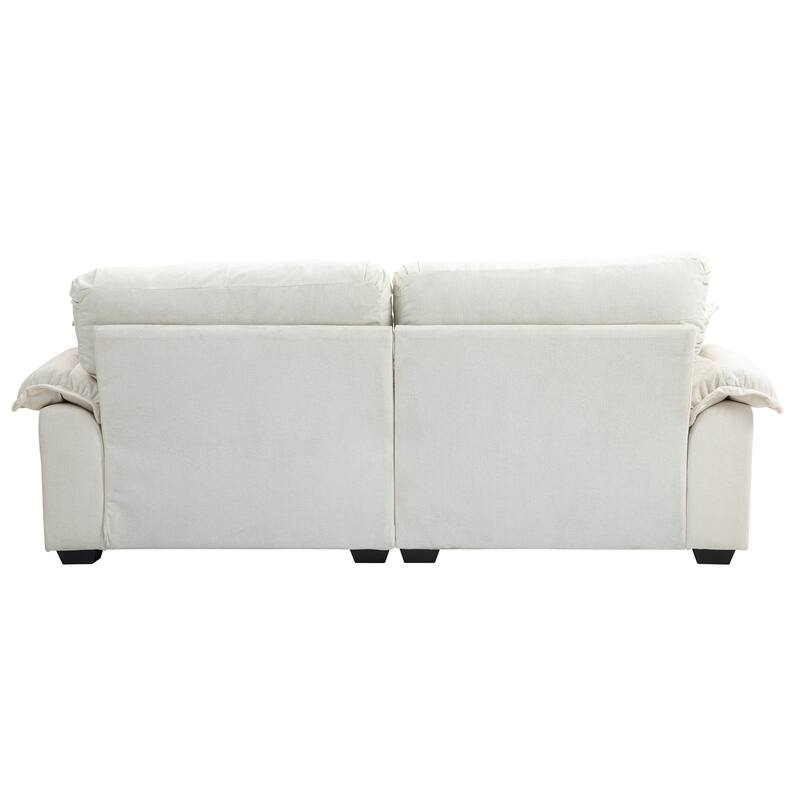 Luxurious 84" Chenille Fabric Recliner Sofa with Memory Foam and 2 Throw Pillows for Small Spaces