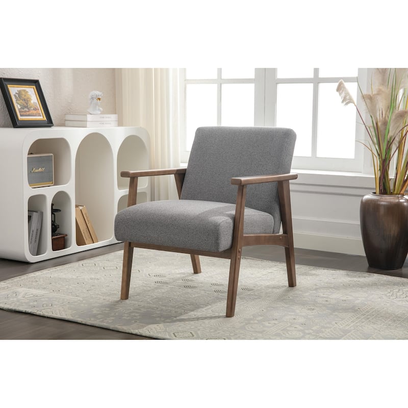Porthos Home Laleh Fabric Accent Chair with Rubberwood Legs