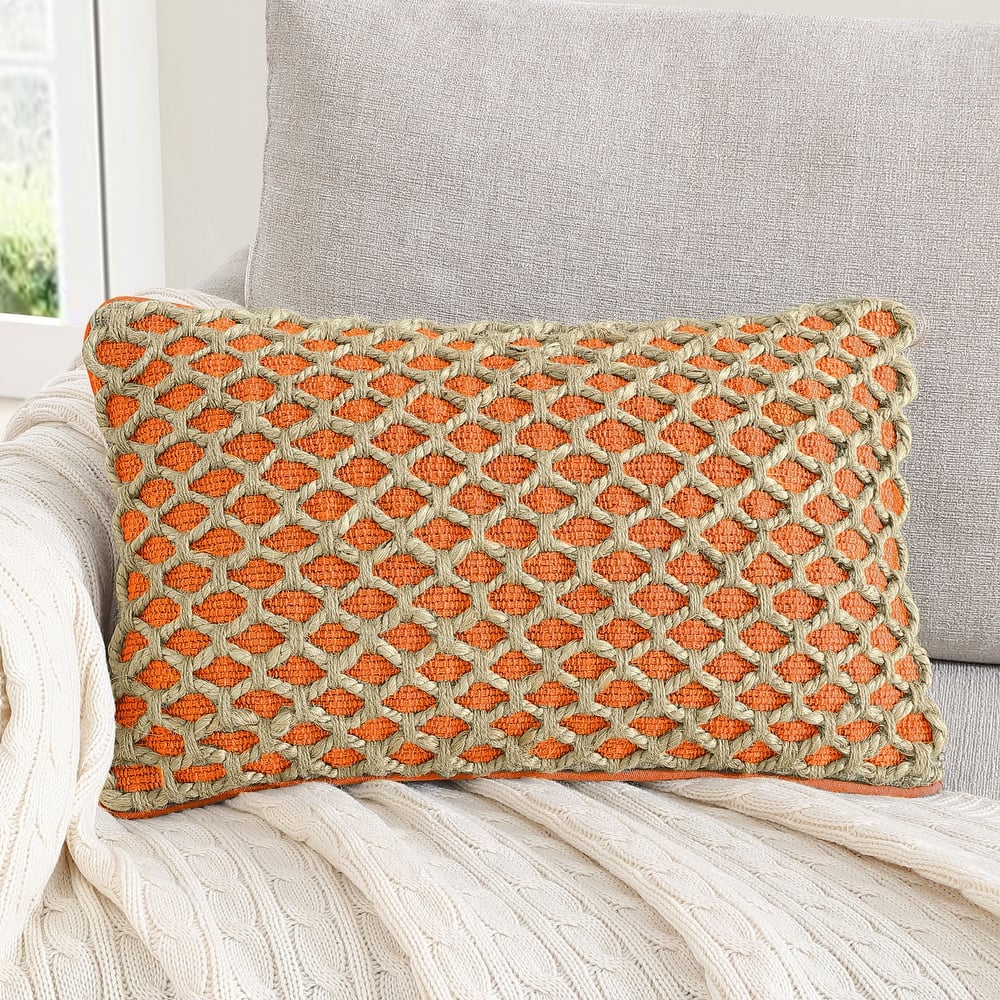 Boho Living Jada Braided Cotton/Jute Throw Pillows