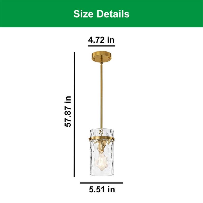1 Pack dining room light gold pendant light glass, metal island lights