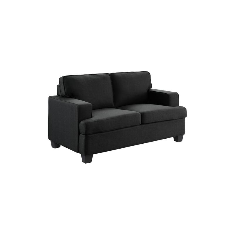 Jobyna Black Textured Fabric Living Room Set
