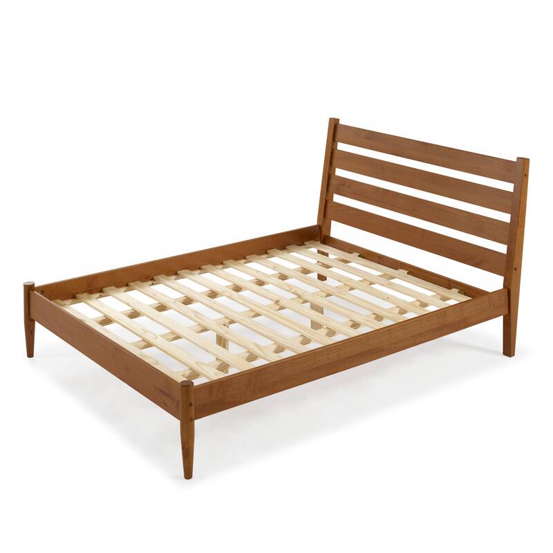 Mid-Century Modern Platform Bed - Queen Size