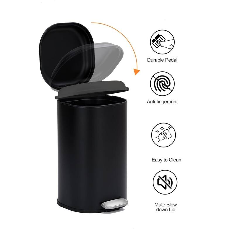 8 Gallon Slim Kitchen Trash Can, Step on Garbage Can