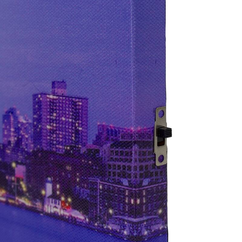 LED Famous New York City Brooklyn Bridge Canvas Wall Art 15.75"x23.5"