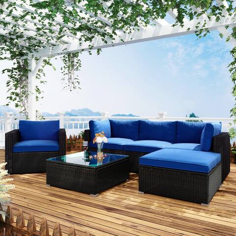 Gio 6-Pieces Sectional Wicker Rattan Outdoor Patio