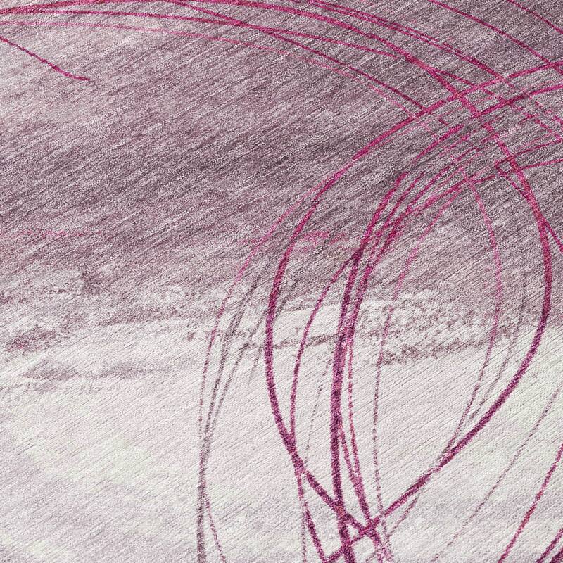 Machine Washable Indoor/ Outdoor Abstract Modern Chantille Rug