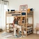 preview thumbnail 17 of 16, Scandinavian Twin Loft Bed with Wraparound Desk & Shelves