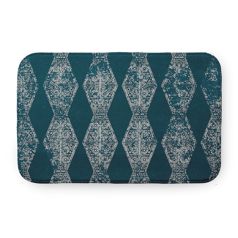 Pyramid Stripe Bathmat - Teal - 34" x 21"