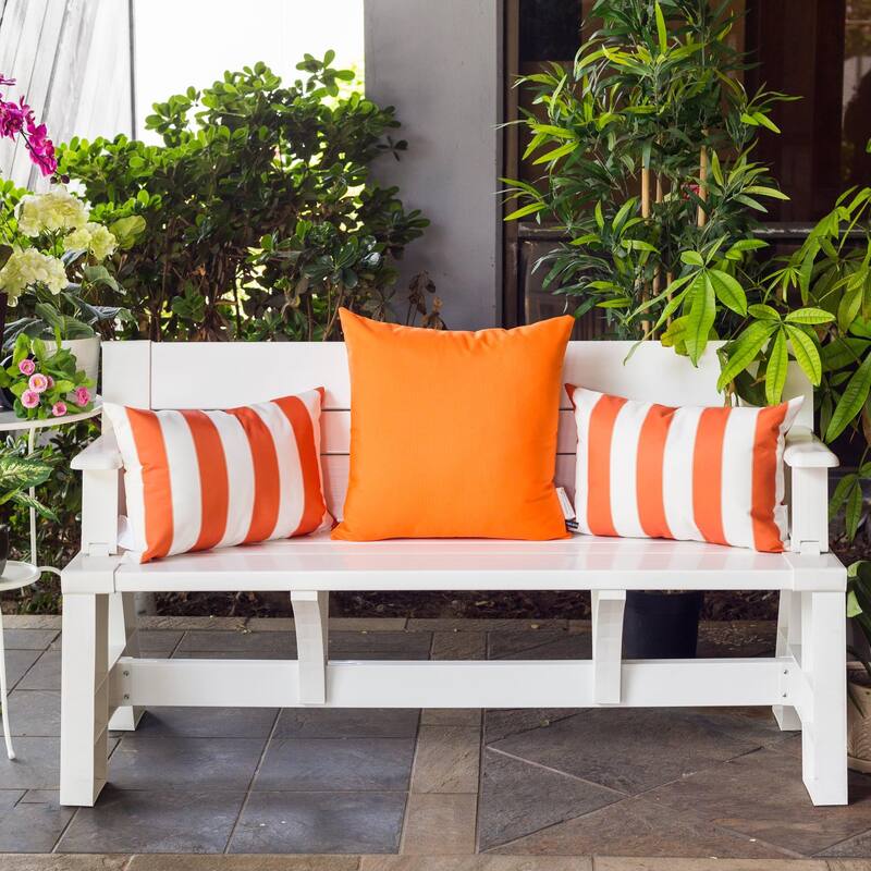 Striped Throw Pillow Indoor Outdoor Use Weather Resistant 14x20 Inches