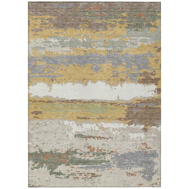 Machine Washable Indoor/ Outdoor Modern Buena Chantille Rug