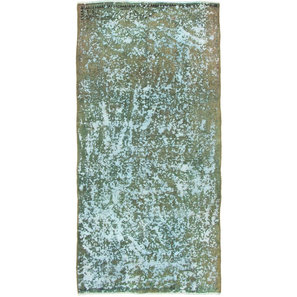Hand-knotted Color Transition Green Wool Rug - 4'11" x 10'6"