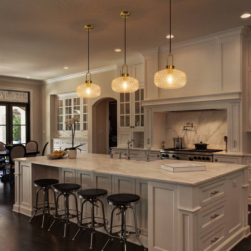 1-Light Modern Clear Glass Pendant Light - 11.8