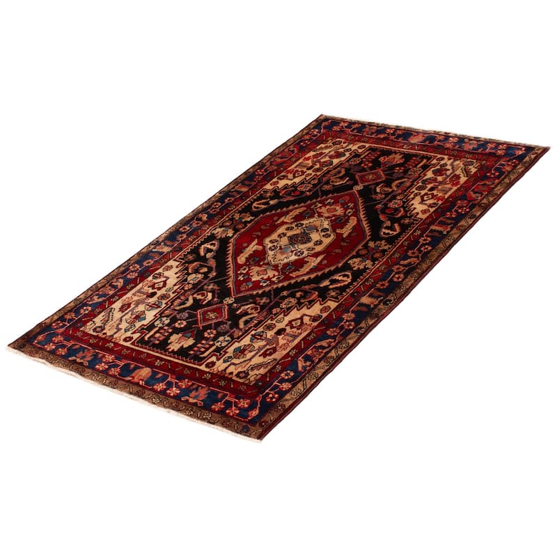 ECARPETGALLERY Hand-knotted Anatolian Vintage Black, Red Wool Rug - 4'4 x 7'5