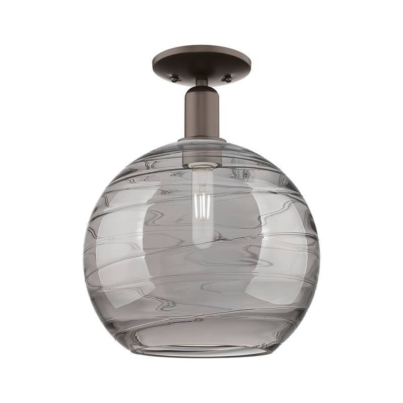 Innovations Lighting Endless Possibilities Arcadia - Athens Deco Swirl - 1 Light 12" Semi-Flush Mount - Oil Rubbed Bronze