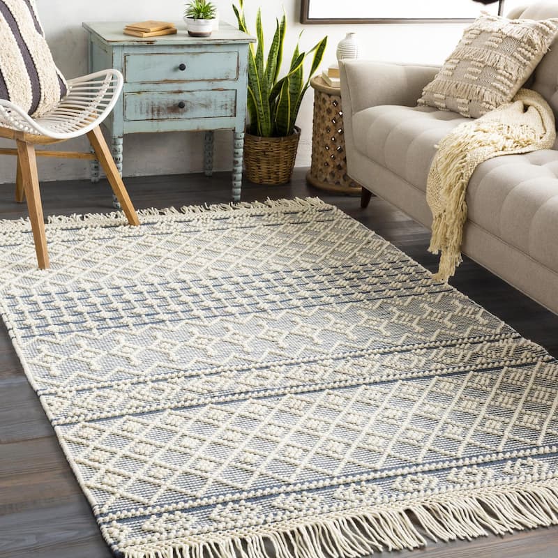 Les Handmade Modern Farmhouse Wool Area Rug