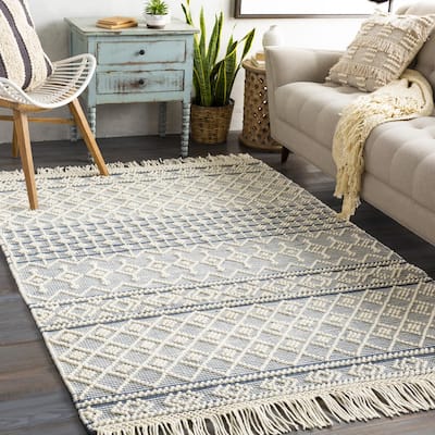 Les Handmade Modern Farmhouse Wool Area Rug