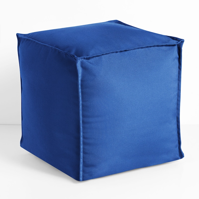 Sorra Home Sunbrella Outdoor Top Stitch Solid Bean Pouf