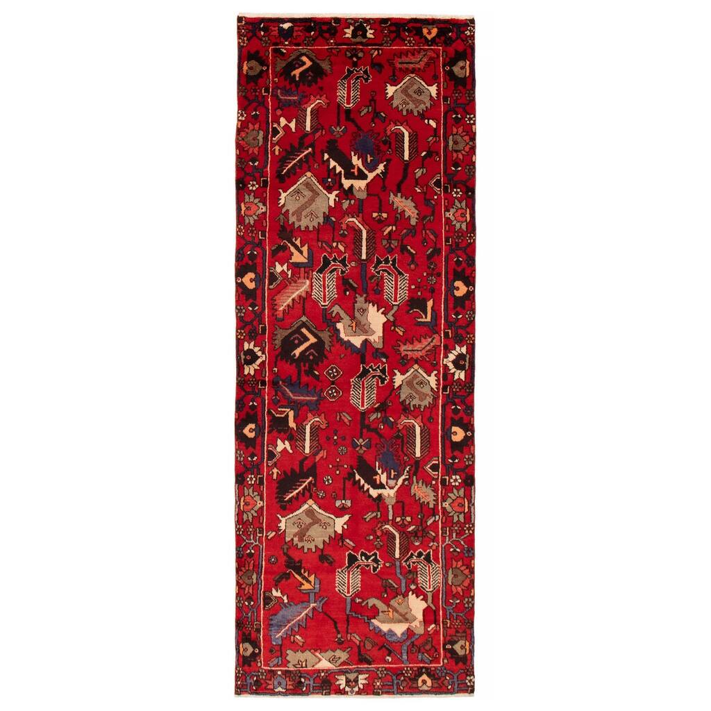ECARPETGALLERY Hand-knotted Andelz Red Wool Rug - 3'7 x 9'11