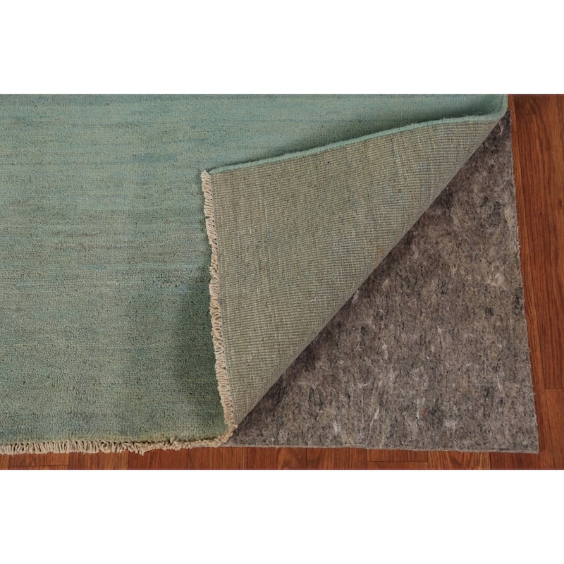 Aqua Green & Blue Modern Gabbeh Oriental Rug Hand-Knotted Wool Carpet - 3'9" x 5'10"