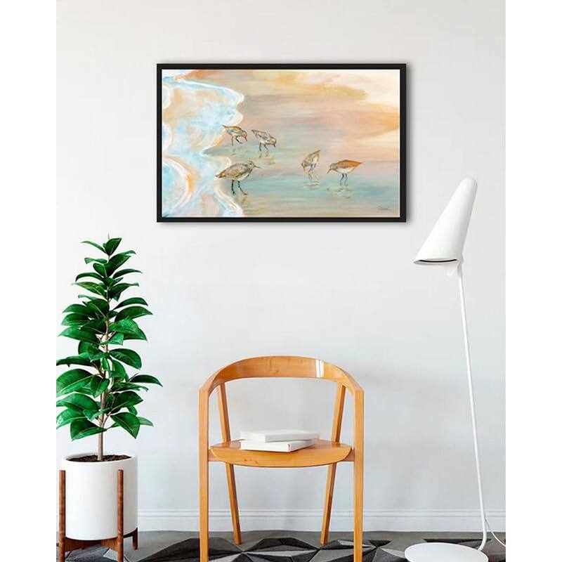 Back Bay Sandpipers Framed Poster - 24 x 36 Inch - Black