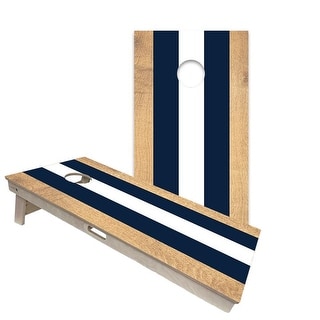 Classic Stripes Navy and White Regulation 2x4 Cornhole Board Set