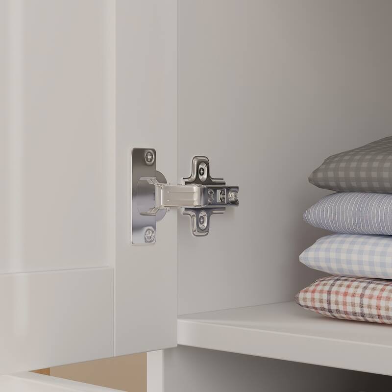 Kerrogee Bedroom Armoires Wardrobe with Mirror Drawers and Doors
