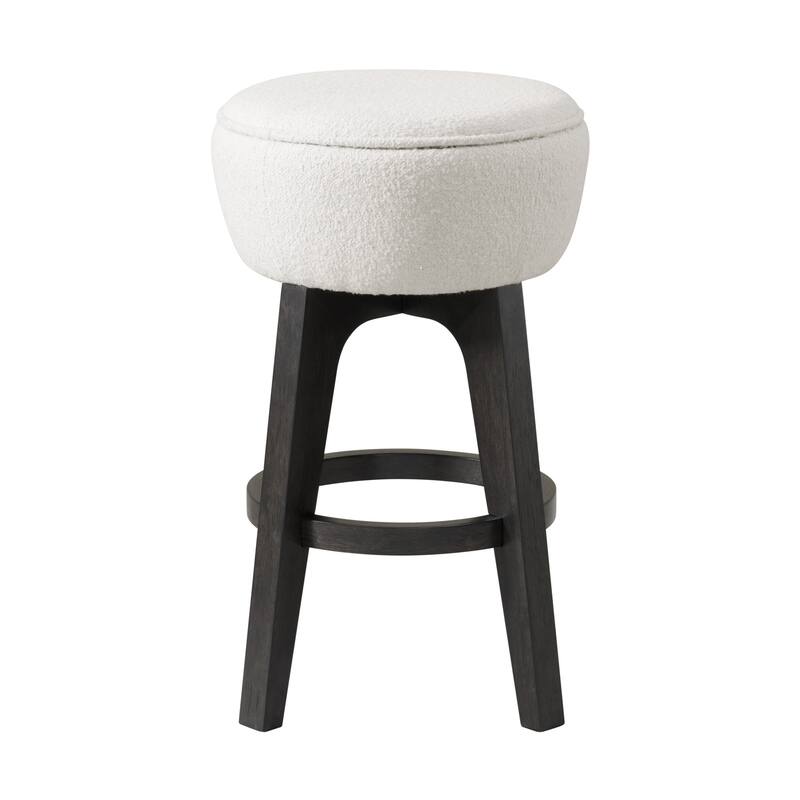 Backless Bar Stools Set of 2 with Polyester Seat Cushions Wood Construction