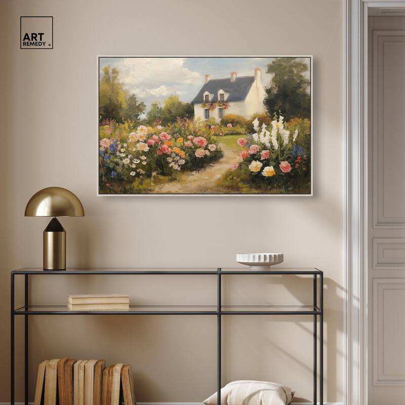 Floral Welcome Canvas by Art Remedy