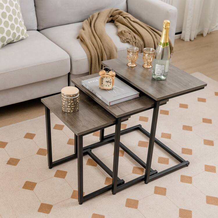 3 Pieces Multifunctional Coffee End Table Set - 20" x 14" x 22" (L x W x H)