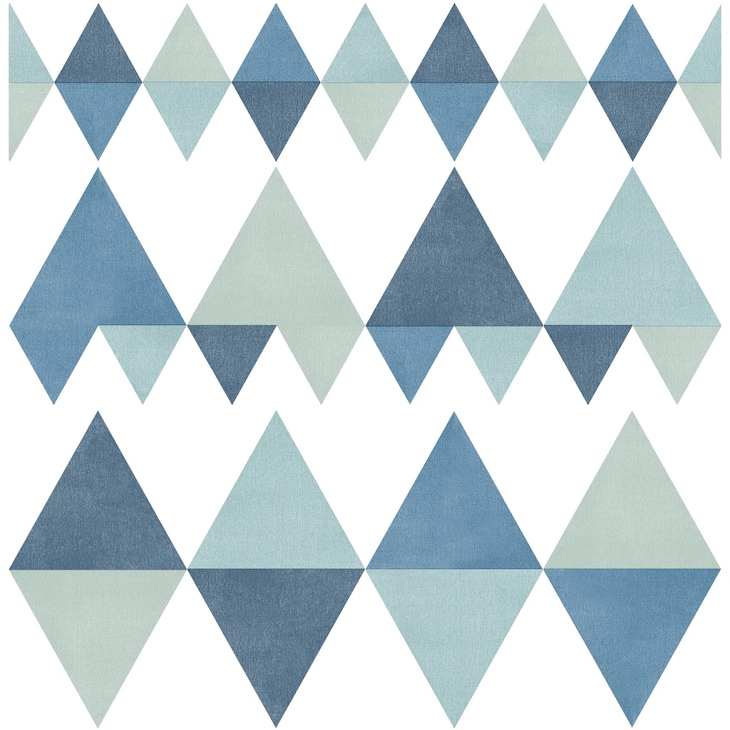 A-Street Prints Trilogy Blue Geometric Wallpaper