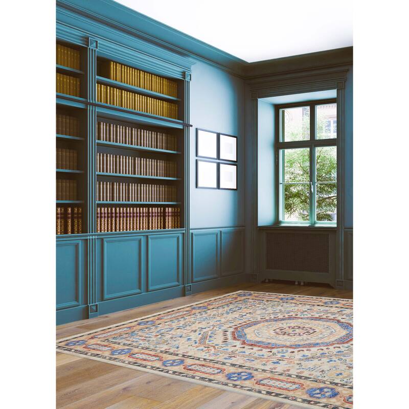 ECARPETGALLERY Hand-knotted Mamluk Ivory Wool Rug - 9'1 x 11'11