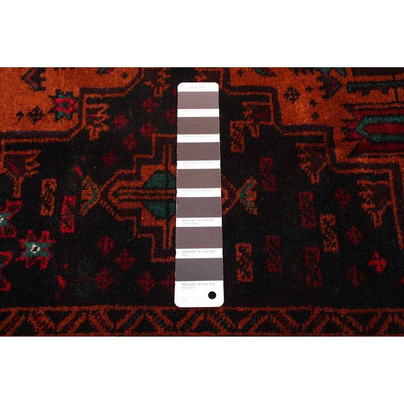 ECARPETGALLERY Hand-knotted Teimani Black, Coral Wool Rug - 3'6 x 6'2