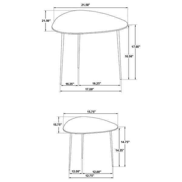 Tobias 2-piece Triangular Marble Top Nesting Table Green - Bed Bath ...
