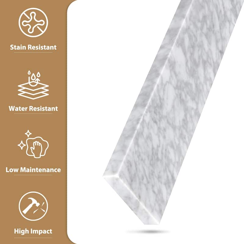 48 in. Marble Backsplash in Carrara White