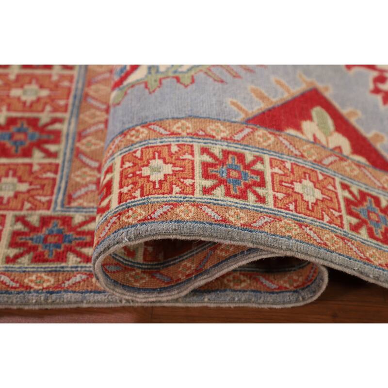 Blue Kazak Accent Rug Handmade Wool Carpet - 3'3"x 4'10"