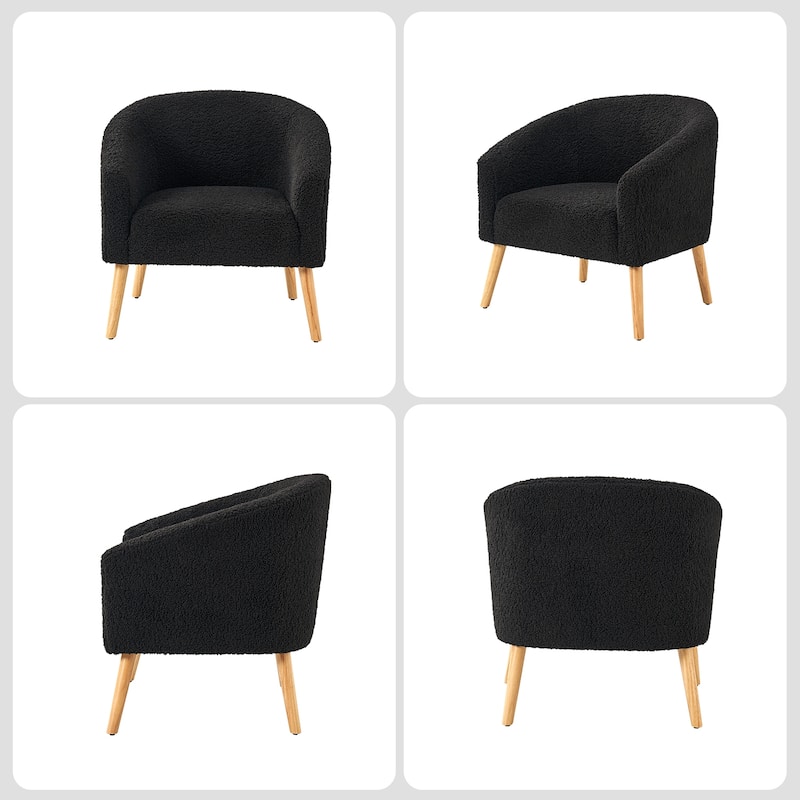 Sheila Modern 30"W Boucle Armchair with Solid Wood Legs Set of 2 by HULALA HOME