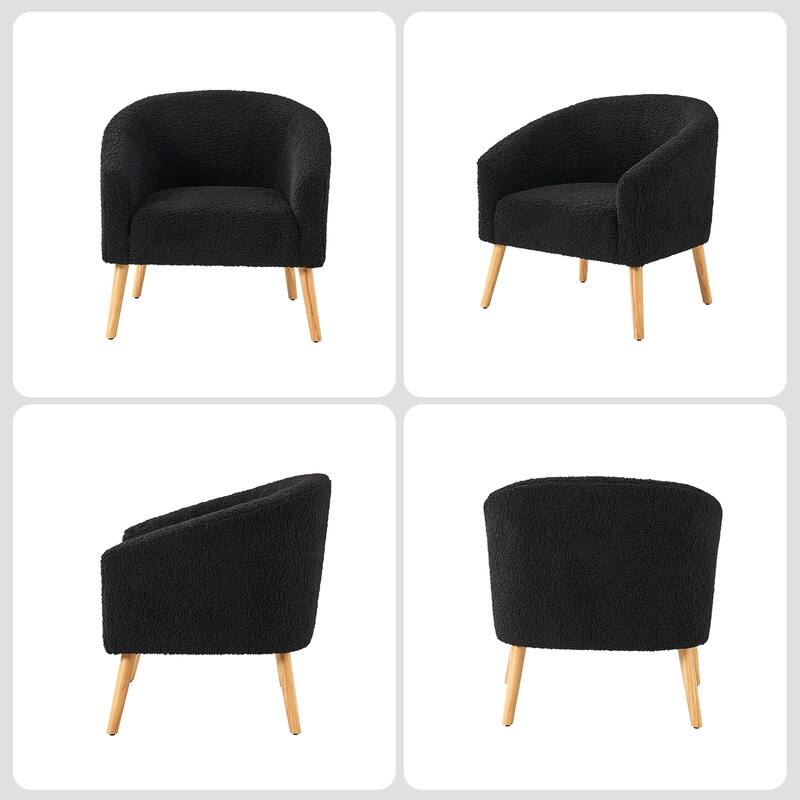 Sheila Modern 31"W Boucle Armchair with Solid Wood Legs by HULALA HOME