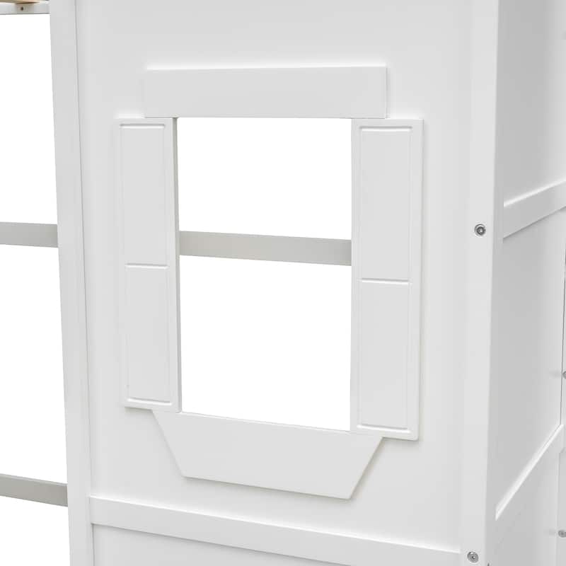Twin Size Loft Bed with Ladder, Solid Wood Frame, Ideal for Kids and Teens