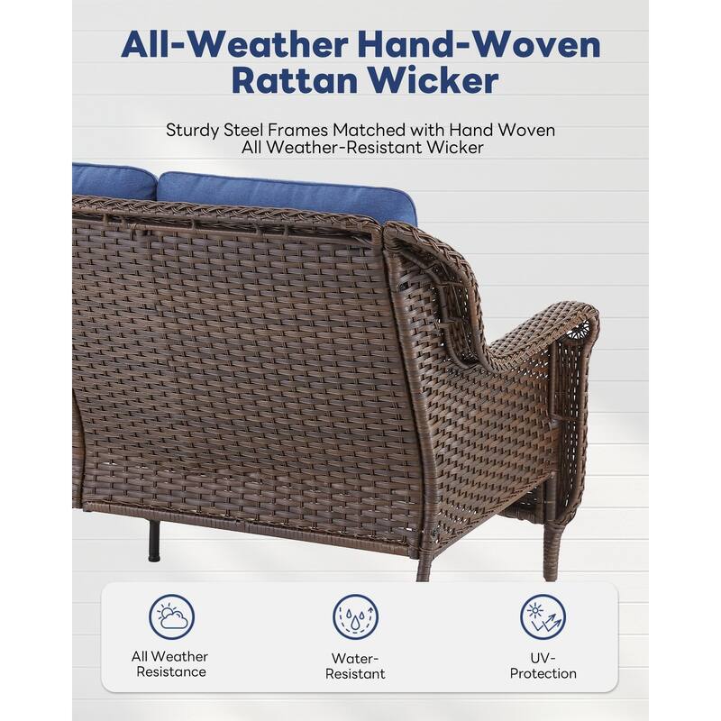 Outside Swivel Chiar with Sofa Arm Chair Table Set