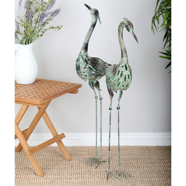 Coastal Green Iron Crane Sculptures (Set of 2) by Studio 350. Opens flyout.