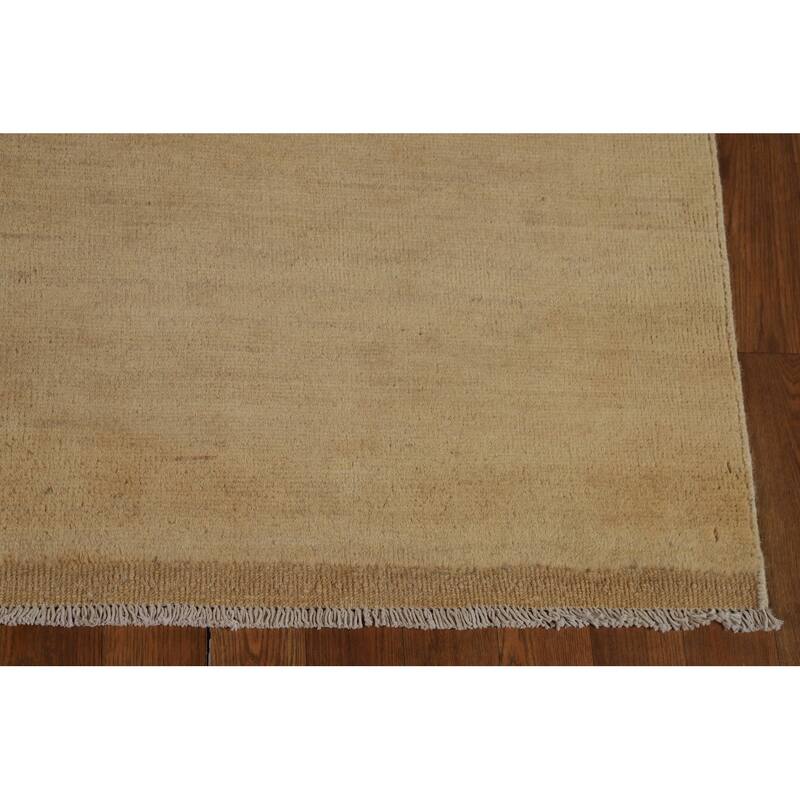 Modern Gabbeh Oriental Area Rug Handmade Yellow Wool Carpet - 4'11" x 7'0"