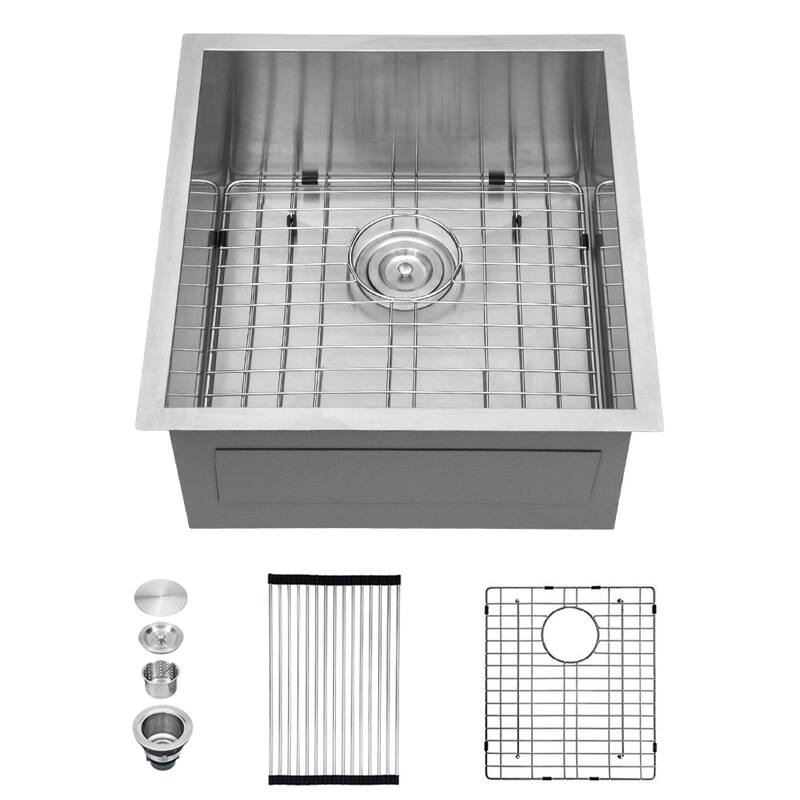 Undermount Stainless Steel Kitchen Sink 16 Gauge 9 Inch Deep Single Bowl Kitchen Sink Basin