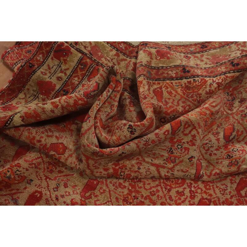 Hand Knotted Oriental 100% Wool Carpet Traditional All-Over Brown Sarouk Area Rug - 6' 3'' X 4' 3''
