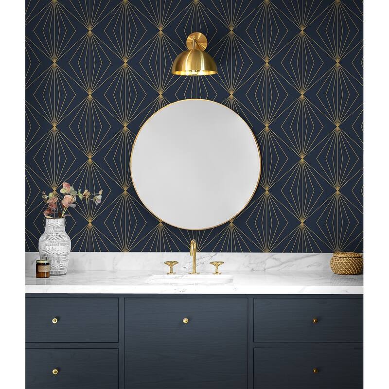 Seabrook Designs Gem Geometric Prepasted Wallpaper - 20.9 in W x 33 ft. L