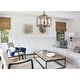 preview thumbnail 2 of 8, 3-Light Antique Modern Farmhouse Off-White / Wood Chandelier
