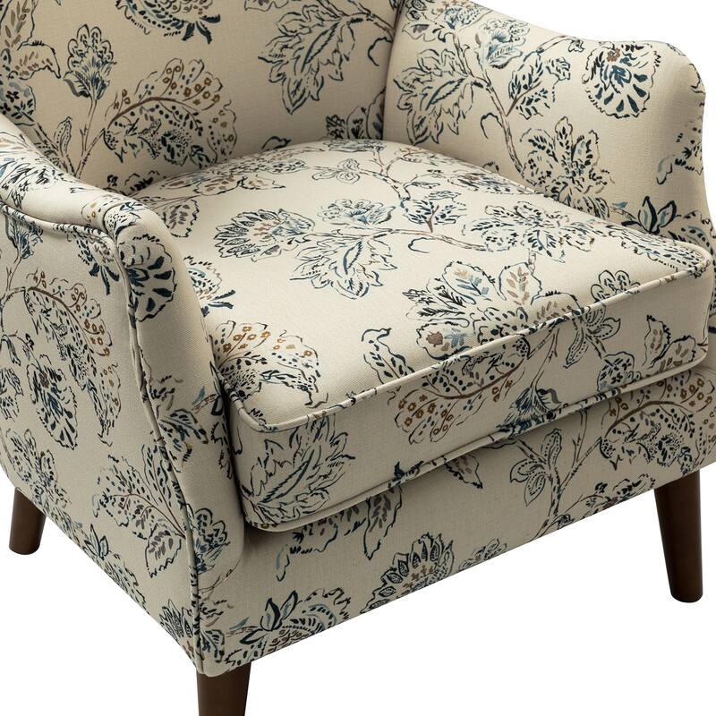 Nikolaus Armchair with Floral Fabric Pattern Set of 2 by HULALA HOME