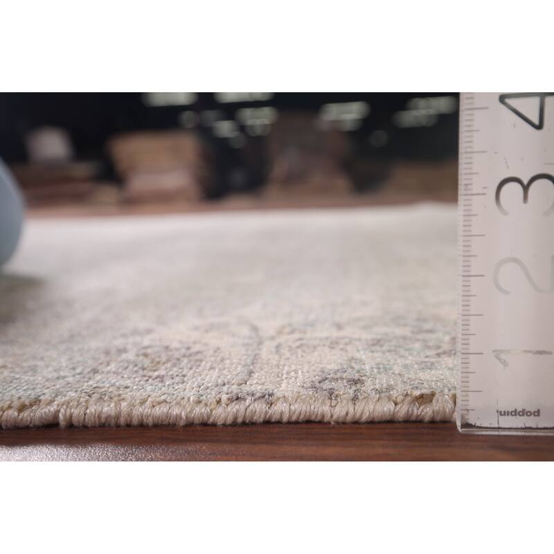 Abstract Indian Area Rug Handmade Wool Carpet - 4'11"x 7'10"