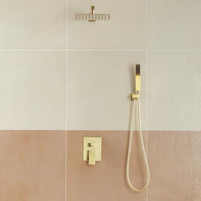 2-Function 10/12-In Wall Mounted Shower System with Handheld Shower
