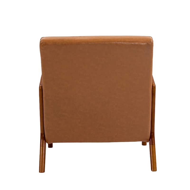 Mid Century Solid Wood Upholstered Accent Chair